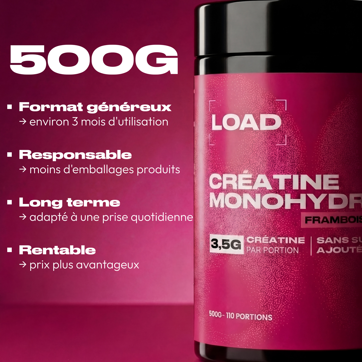 CRÉATINE MONOHYDRATE FRAMBOISE
