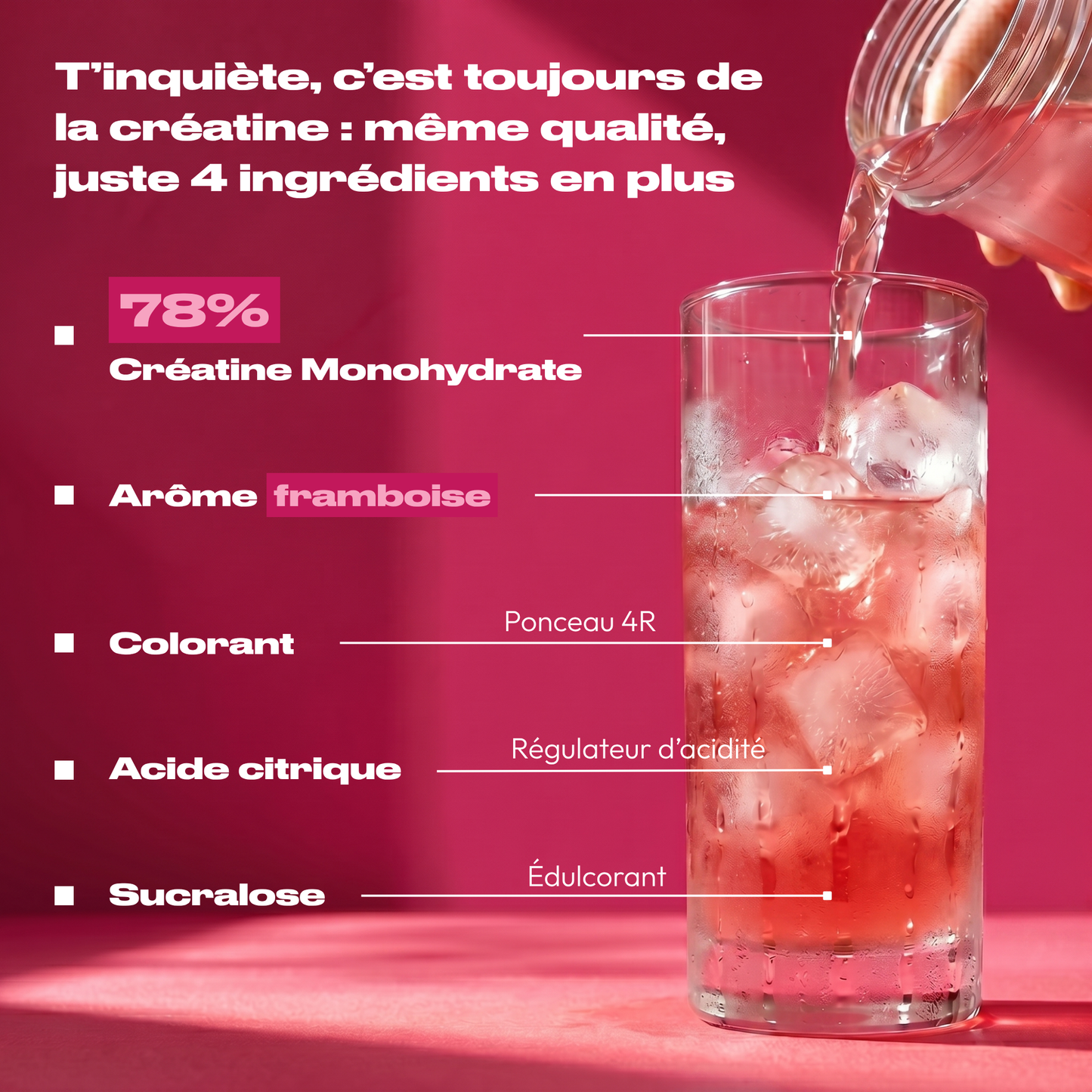 CRÉATINE MONOHYDRATE FRAMBOISE
